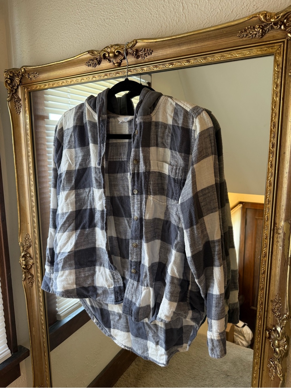 Time and True Hooded Blue/Grey & White Flannel